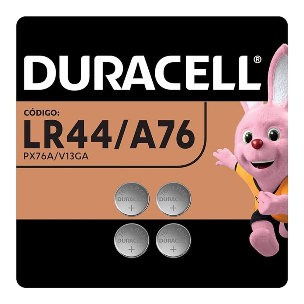 Pilha Alcalina Moeda C/4 (LR44/A76/PX76A) - Duracell - Ritec Máquinas e Ferramentas