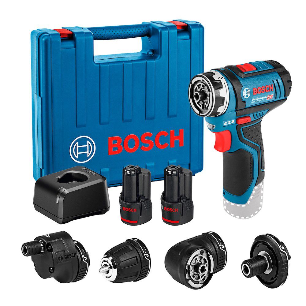 Furadeira e parafusadeira Bosch GSR 12V-15 FC, 2 baterias e maleta - Ritec Máquinas e Ferramentas