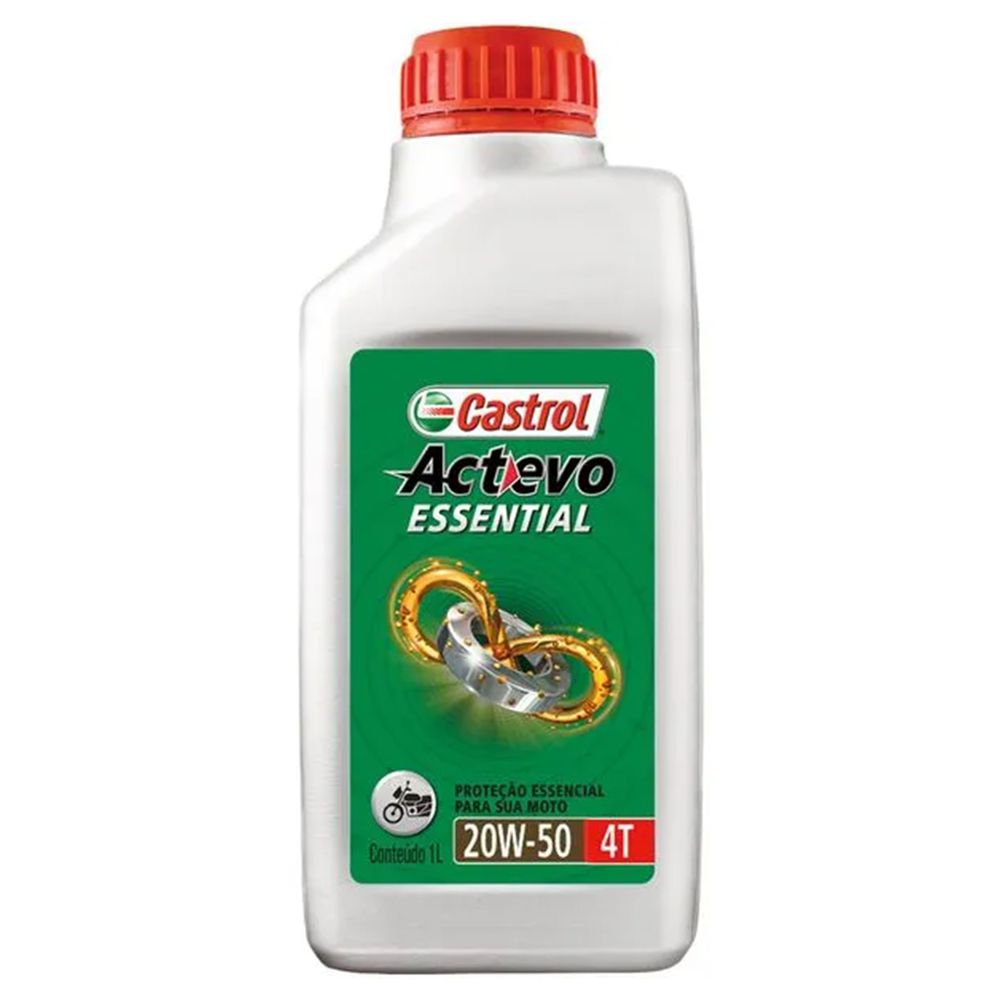 Óleo Lubrificante Essential Actevo 4T 20W50 1L Para Motos (3419247) - Castrol - Ritec Máquinas e Ferramentas