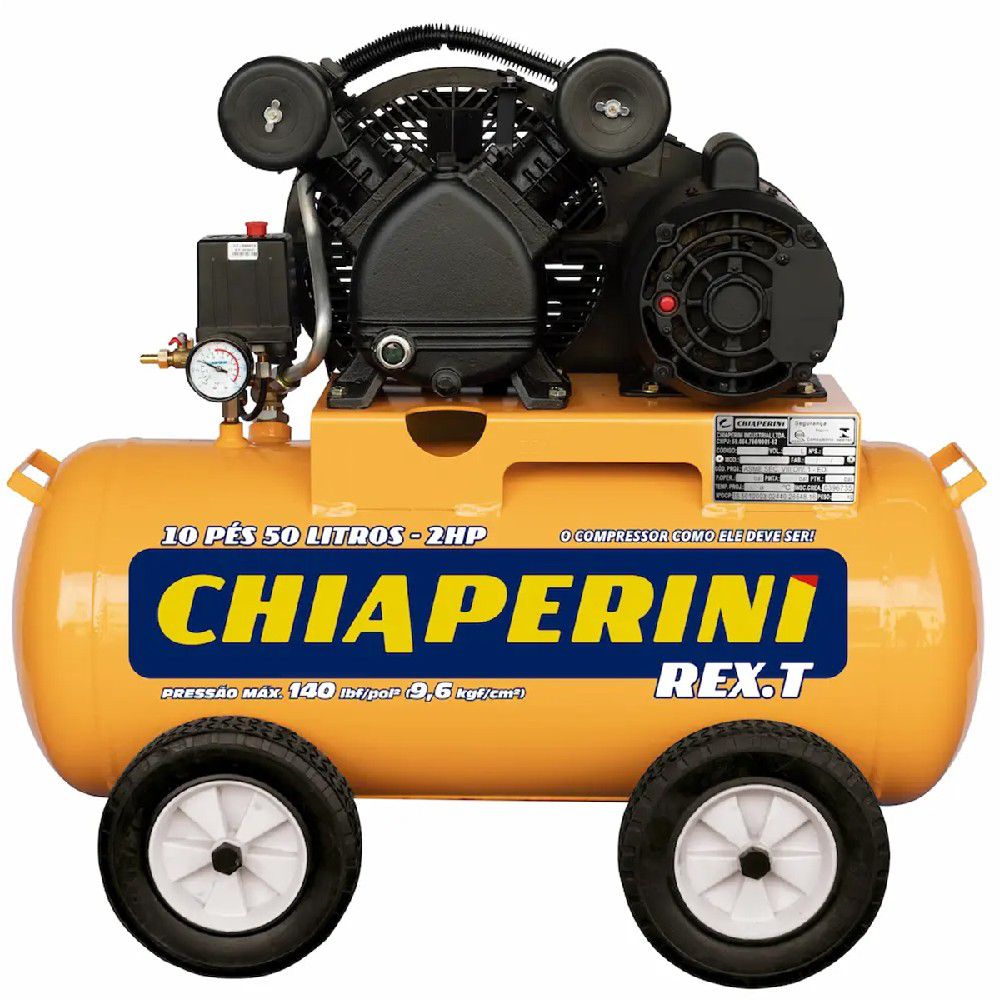 Compressor de ar média pressão 10 pcm 50 litros (10 REX.T) – Chiaperini