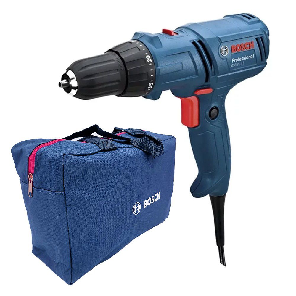 Parafusadeira/Furadeira Bosch GSR 7-14 E 400W com Bolsa - Ritec Máquinas e Ferramentas