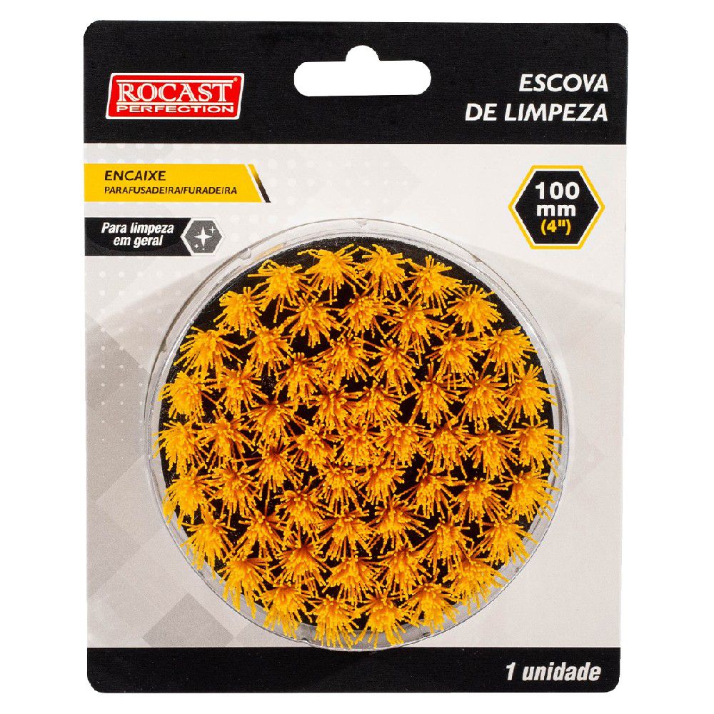 Escova de Limpeza para Parafusadeira/ Furadeira 100mm 4'' (319,0033) - Rocast - Ritec Máquinas e Ferramentas