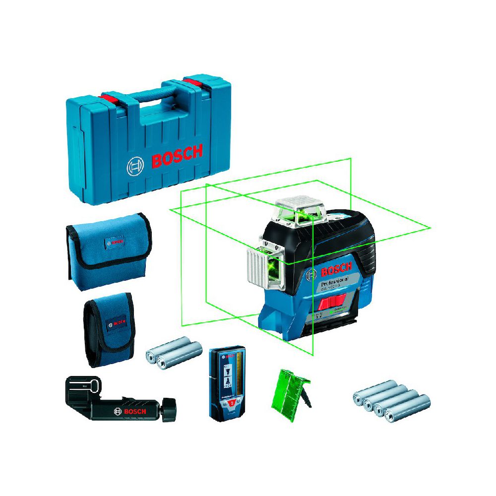 Nível a Laser de Linhas Verdes GLL 3-80 CG, Bluetooth, em maleta - Bosch - Ritec Máquinas e Ferramentas