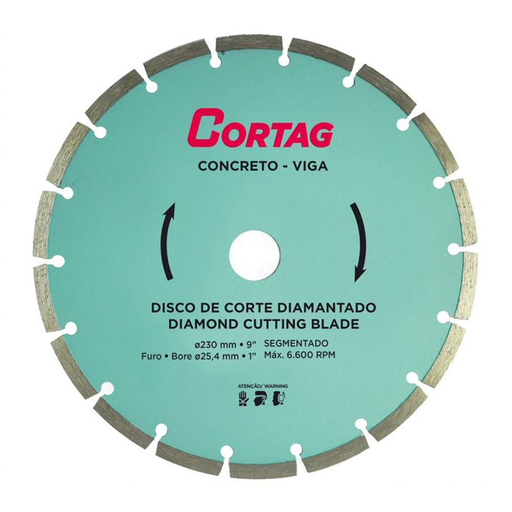 Disco Diamantado Concreto/Viga 230mm - Cortag - Ritec Máquinas e Ferramentas