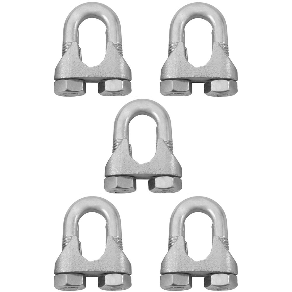 Kit Clips Grampo Para Cabo de Aço 1/2" 1,0006 (Com 5 unidades) - Nord