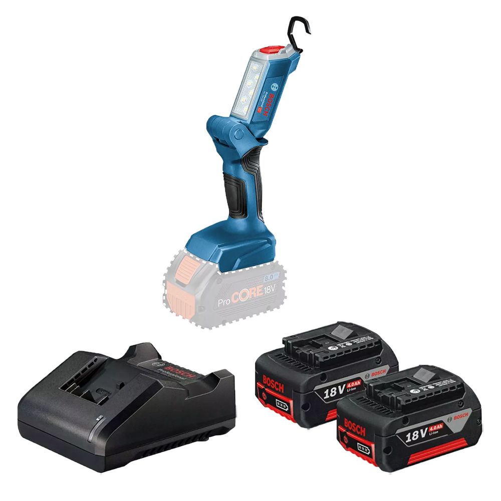 Lanterna 18V Com Carregador e 2 Baterias (GLI 18V-300) - Bosch - Ritec Máquinas e Ferramentas