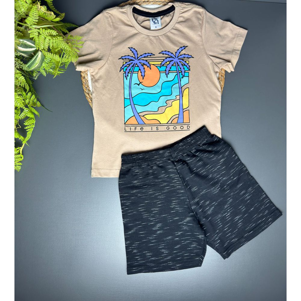 Conjunto infantil menino estampa praia - ROMEO & CATARINA KIDS