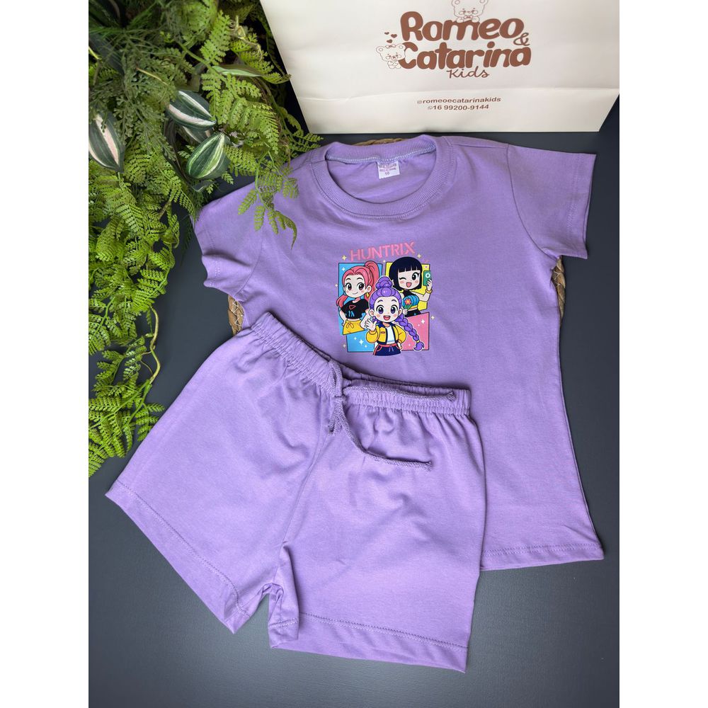 Conjunto infantil menina K-pop lavanda - ROMEO & CATARINA KIDS