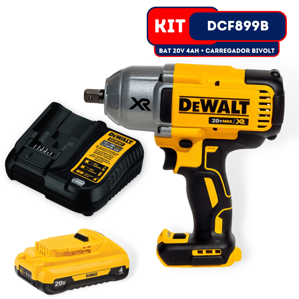 Chave de Impacto DeWALT DCF899B 20V com Bateria e Carregador | RR PARAFUSOS