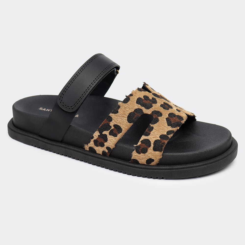 Papete Cléo Preta Animal Print Santa Moça - SANTA MOCA