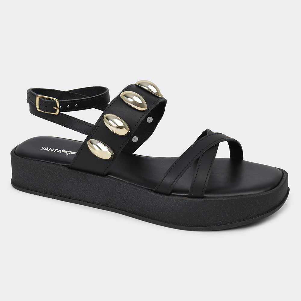 Sandália Flatform Tiana Preta Santa Moça - SANTA MOCA