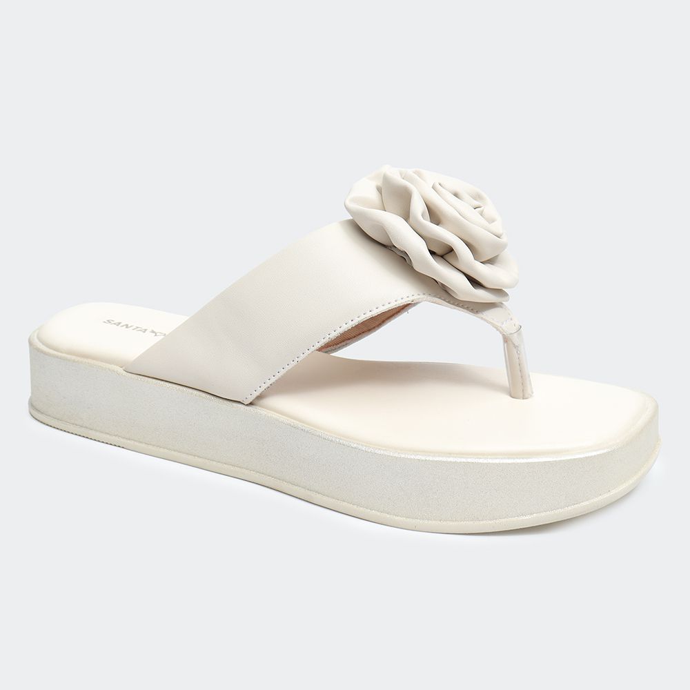 Sandália Flatform Jade Off White Santa Moça - SANTA MOCA