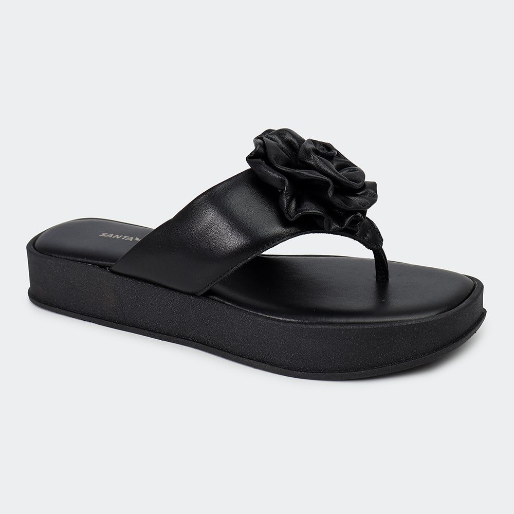 Sandália Flatform Jade Preta Santa Moça - SANTA MOCA