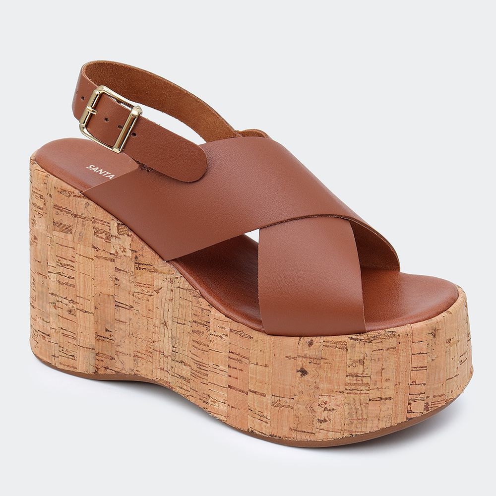 Sandália Flatform Eva Camel Santa Moça - SANTA MOCA