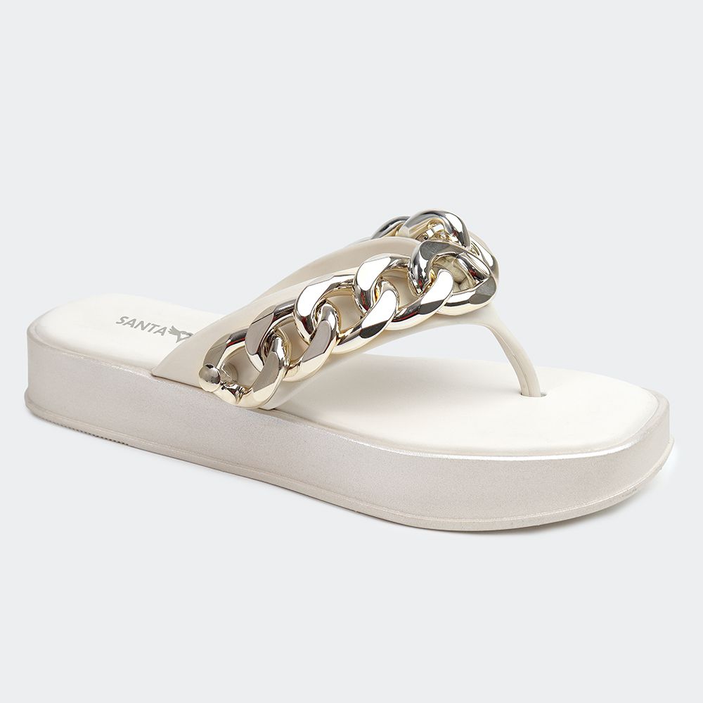 Sandália Flatform Júlia Off White Santa Moça - SANTA MOCA