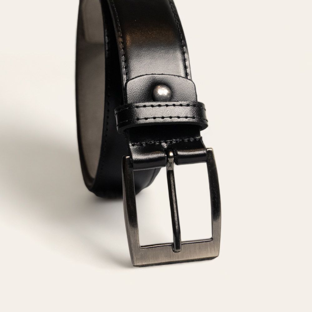 Cinto Social Com Costura Lateral Preto