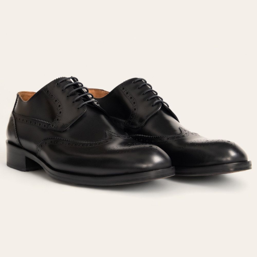 Sapato Social Derby Full Brogue Preto - Sapataria Cometa