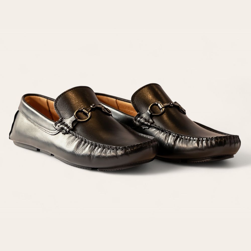 Sapato Casual Drive Com Bridão Preto - Sapataria Cometa