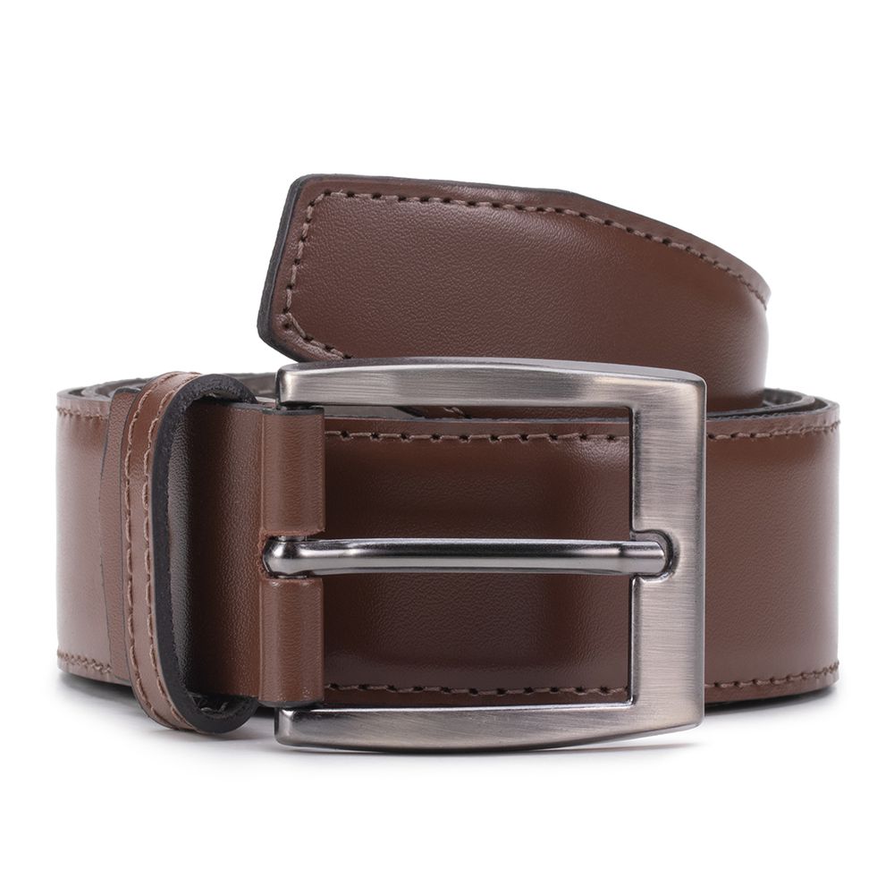 Cinto Social Com Costura Lateral Chocolate 