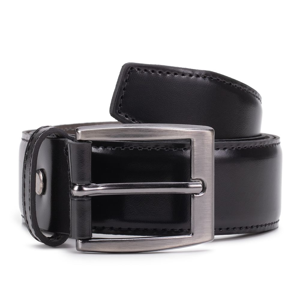 Cinto Social Com Costura Lateral Preto