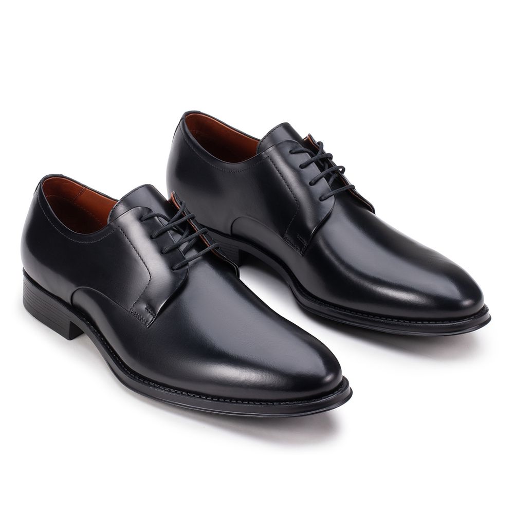 Sapato Social De Amarrar Liso Preto - Sapataria Cometa