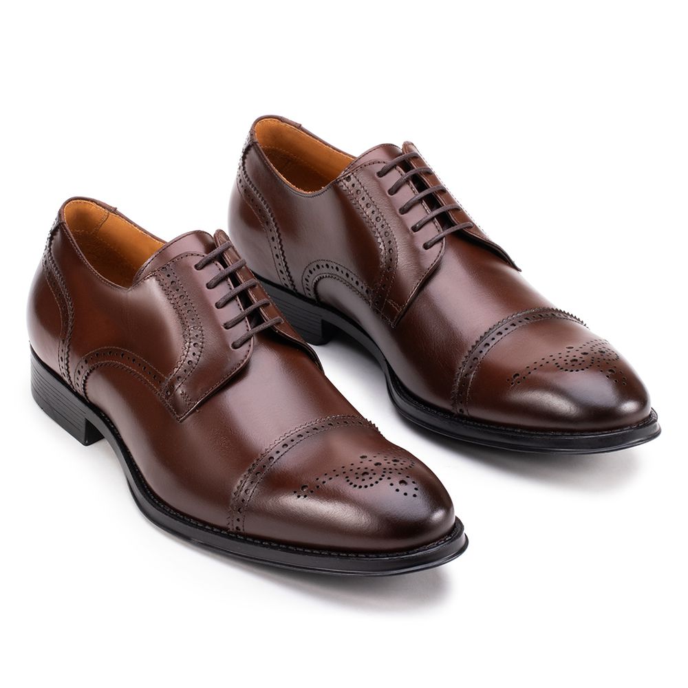 Sapato Social Derby Full Brogue Tostado - Sapataria Cometa