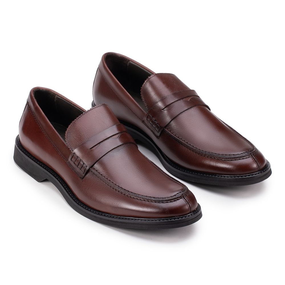 Sapato Social Penny Loafer Pinhão - Sapataria Cometa