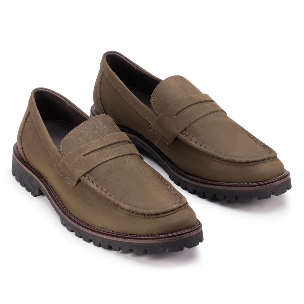 Sapato Casual Penny Loafer Tratorado Alecrim - Sapataria Cometa