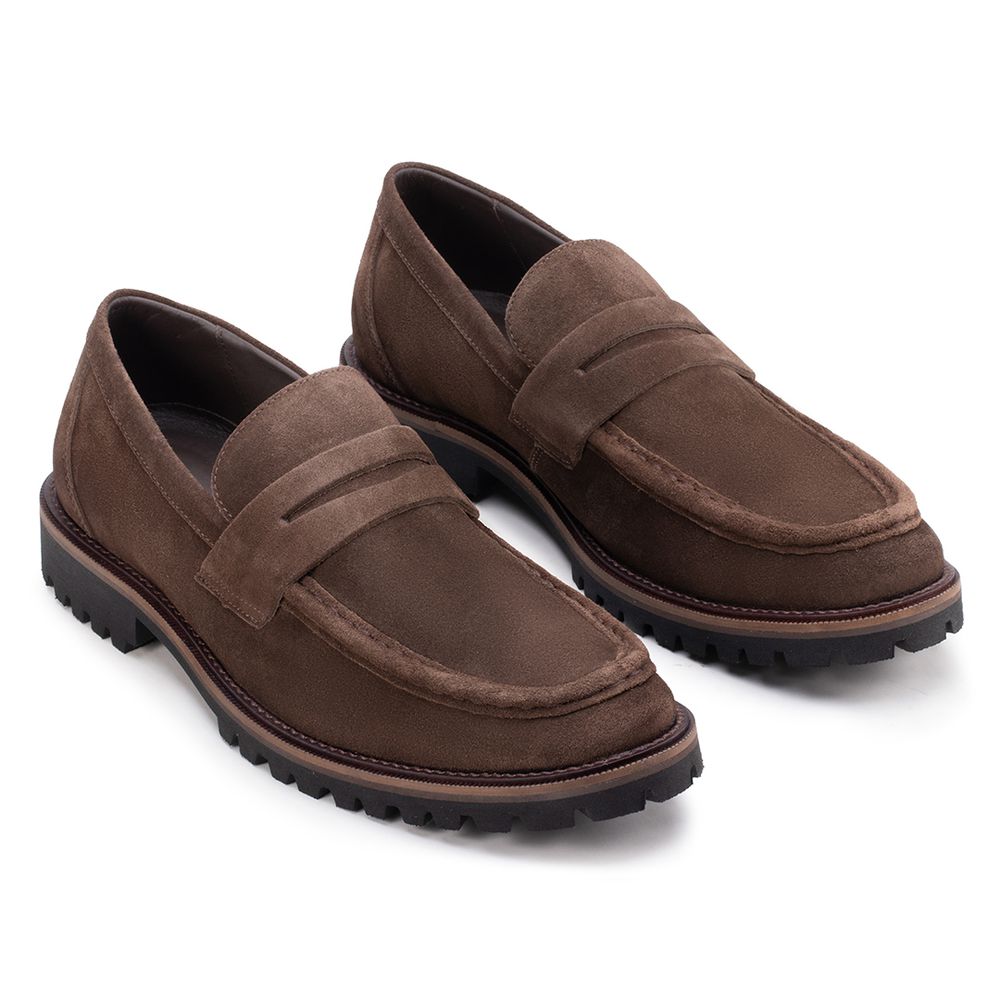Sapato Casual Penny Loafer Tratorado Café - Sapataria Cometa