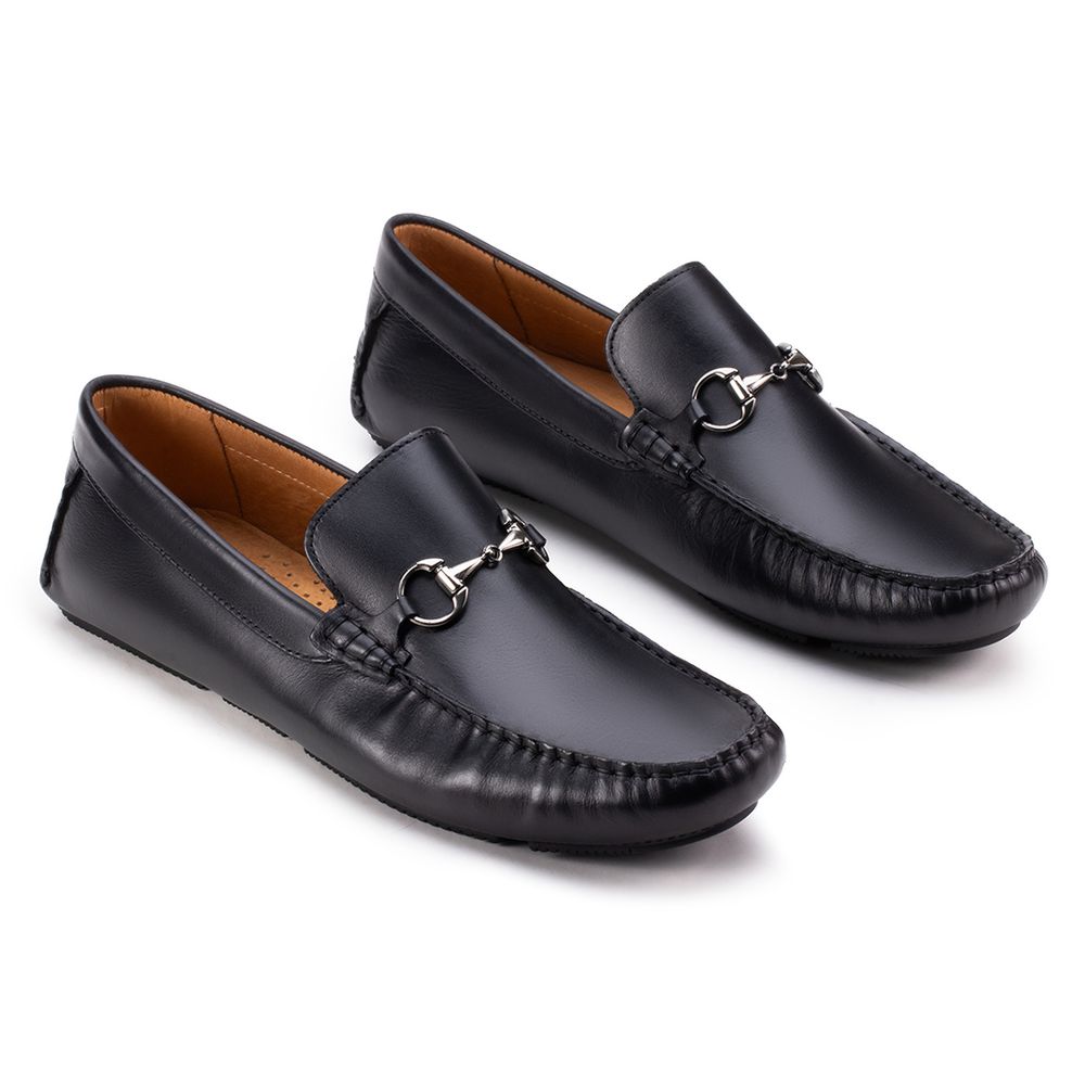 Sapato Casual Drive Com Bridão Preto - Sapataria Cometa