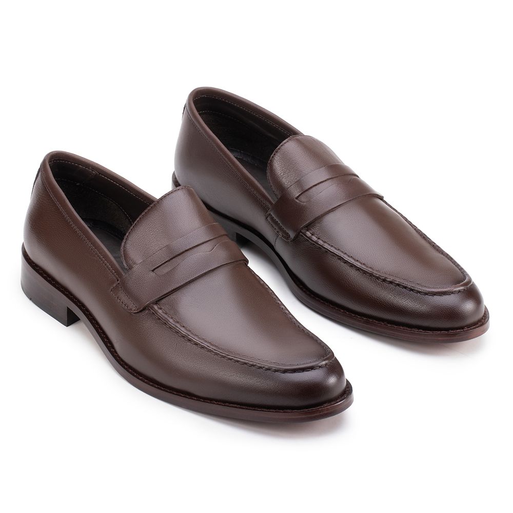 Sapato Social Penny Loafer Café - Sapataria Cometa