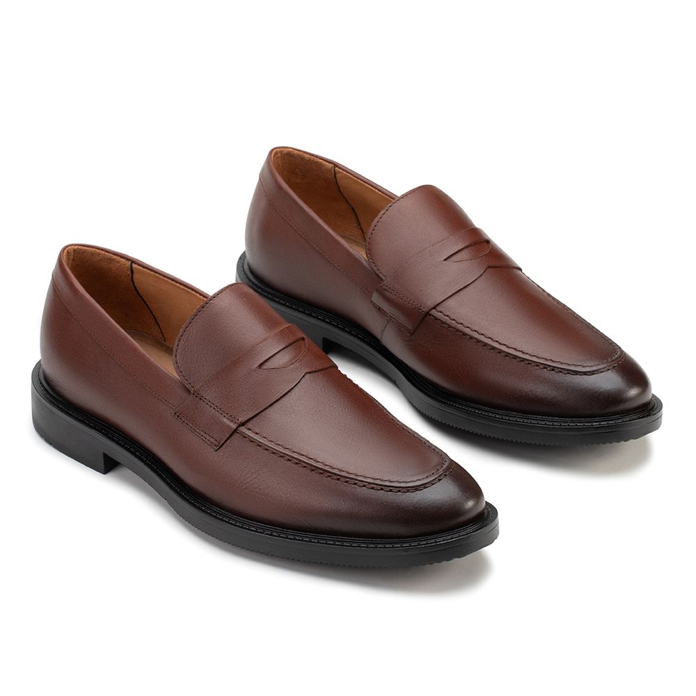 Sapato Social Penny Loafer Mogno
