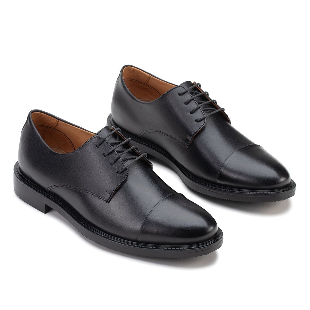 Sapato Social Derby De Amarrar Preto 