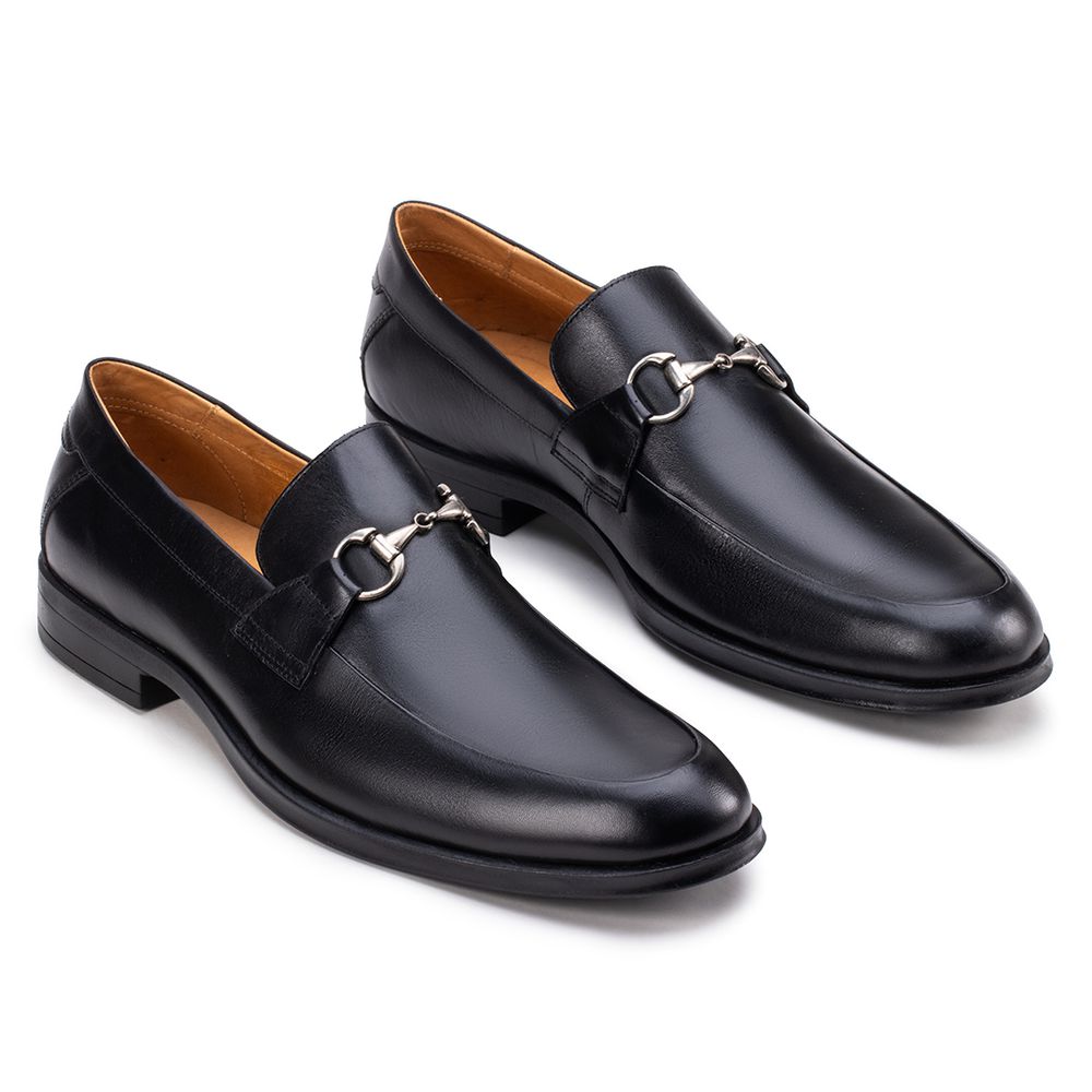 Sapato Social Loafer Com Bridão Preto - Sapataria Cometa