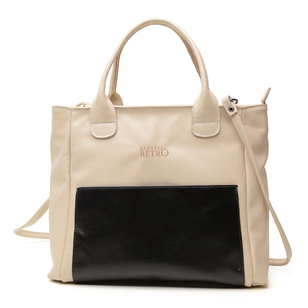 Bolsa RetrÔ - LAJEADO - Off White e Preto