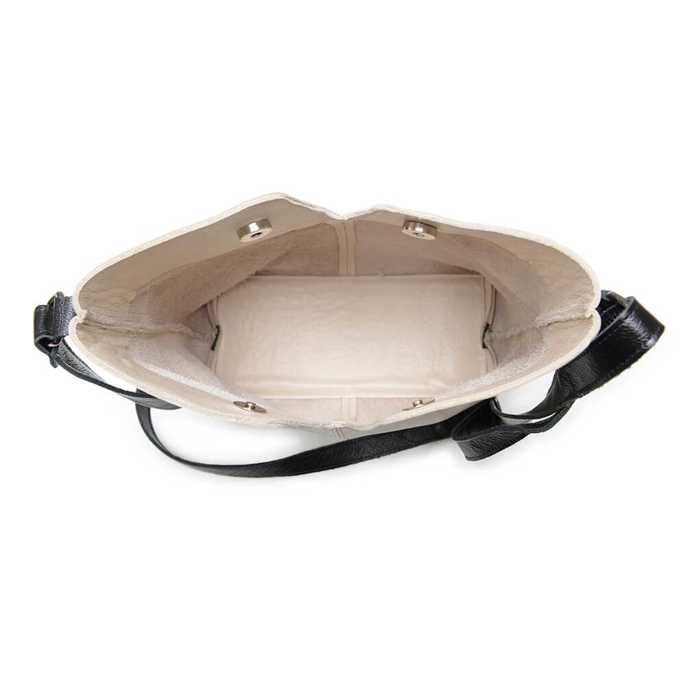 Bolsa RetrÔ - CRISTAL - Off White e Preto