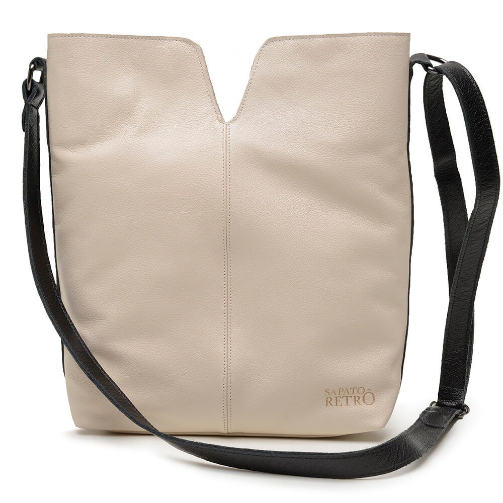 Bolsa RetrÔ - CRISTAL - Off White e Preto