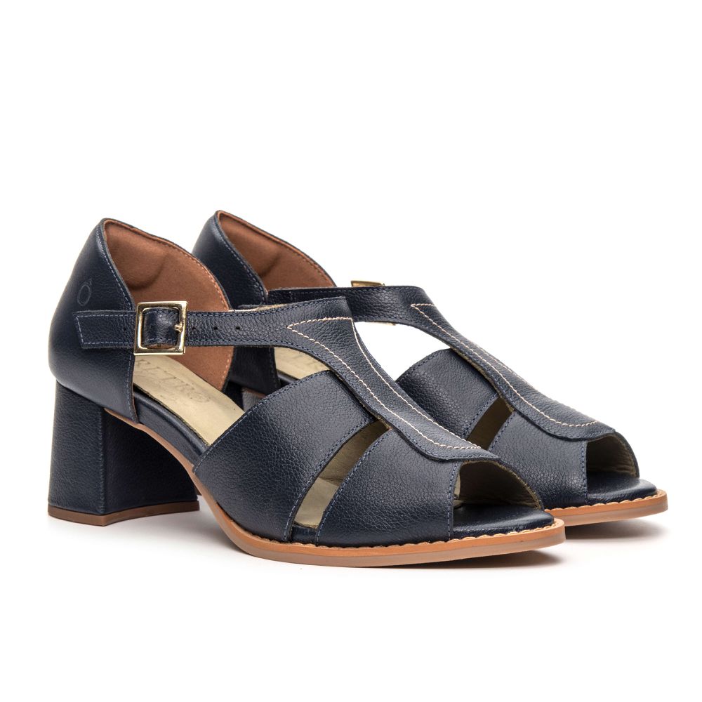 Sandália Peep Toe - Azul Marinho - ELO
