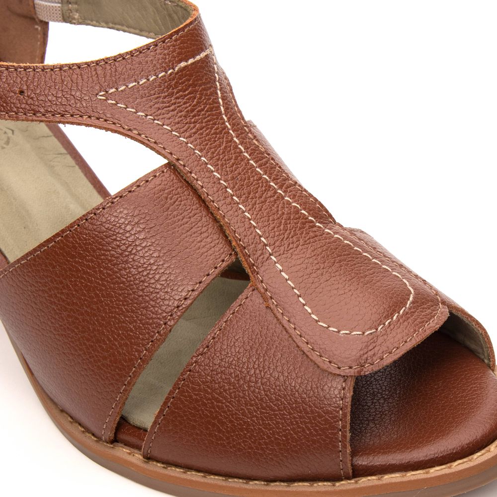 Sandália Peep Toe - Chocolate - ELO