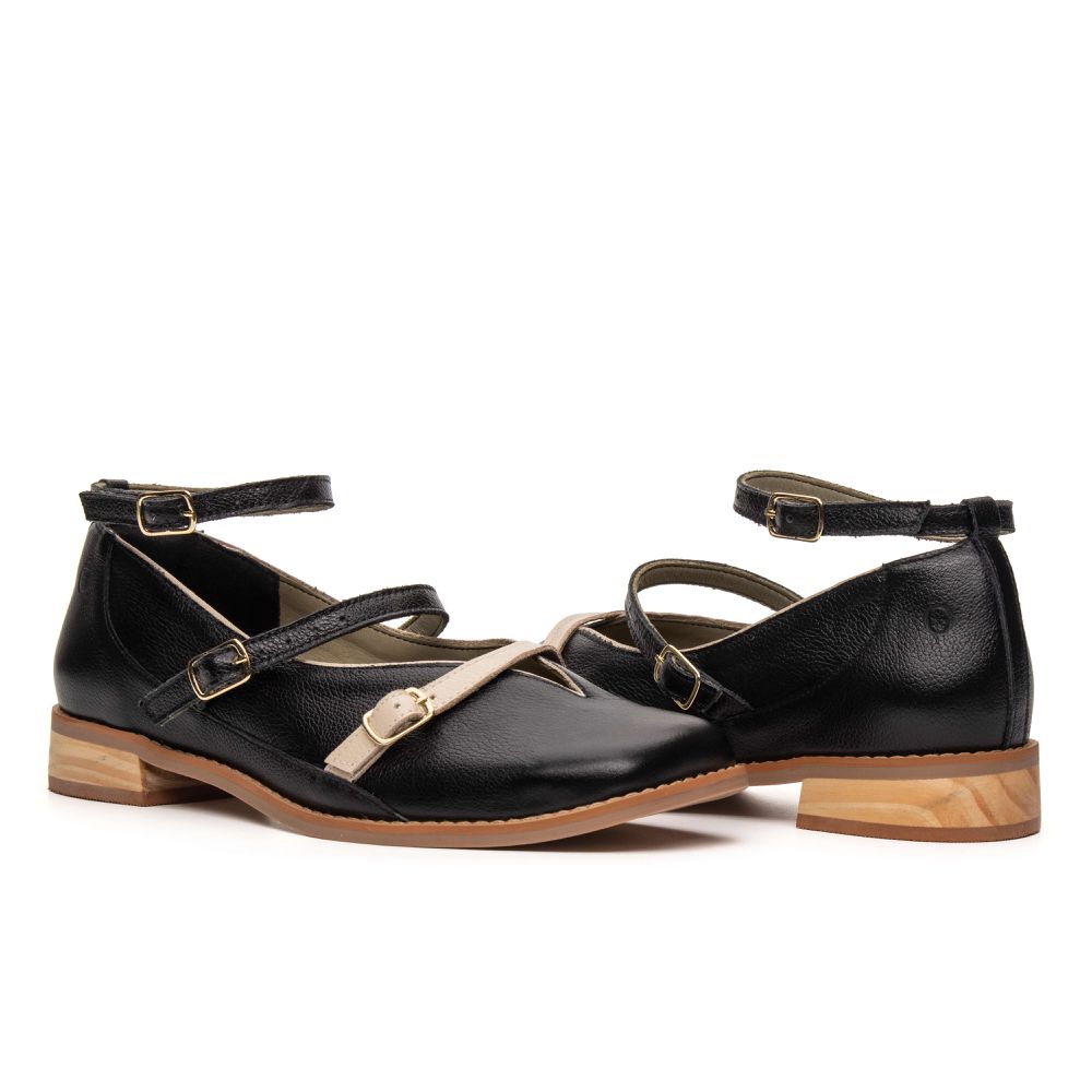 Sapato RetrÔ - Preto E Off White - CONECTAR 