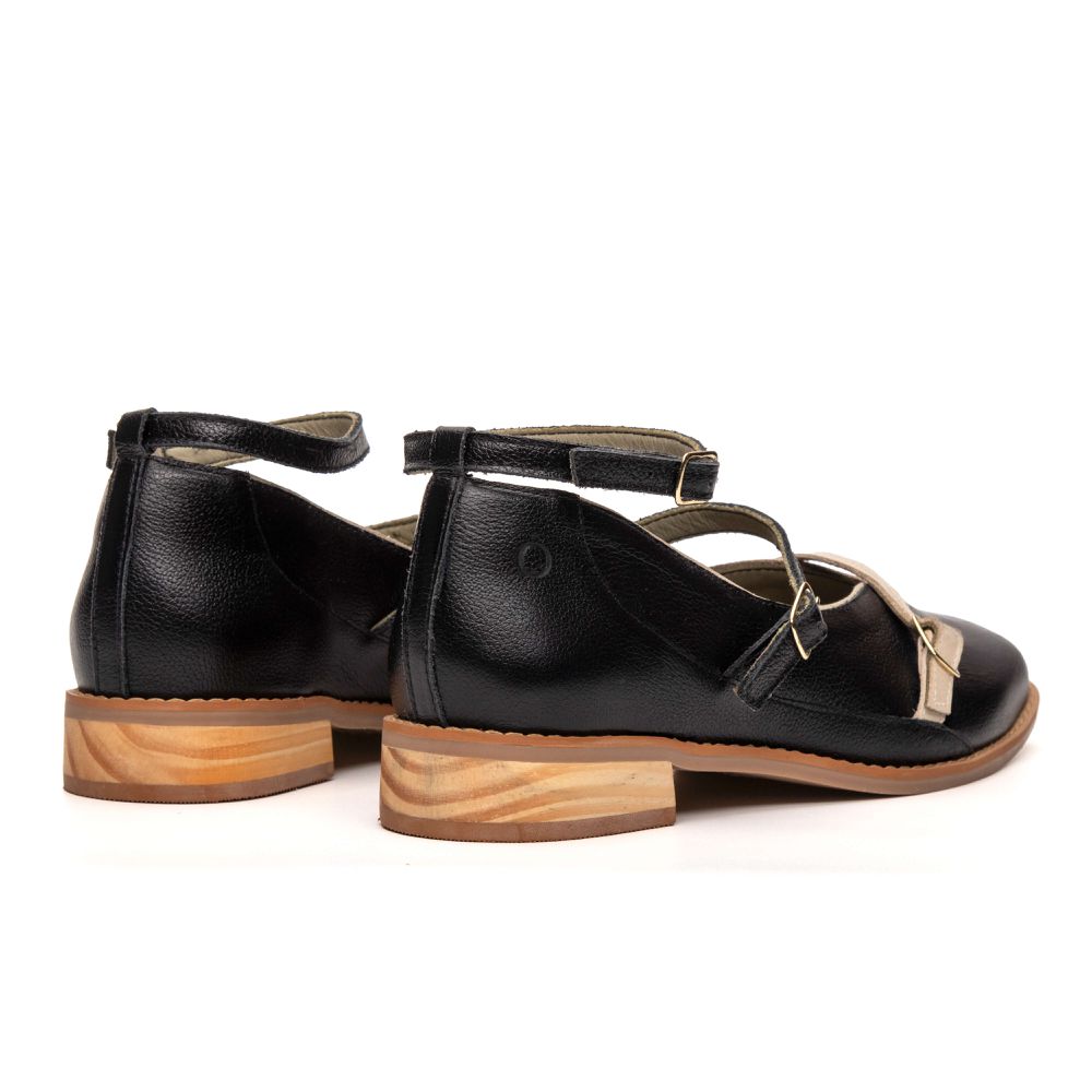 Sapato RetrÔ - Preto E Off White - CONECTAR 