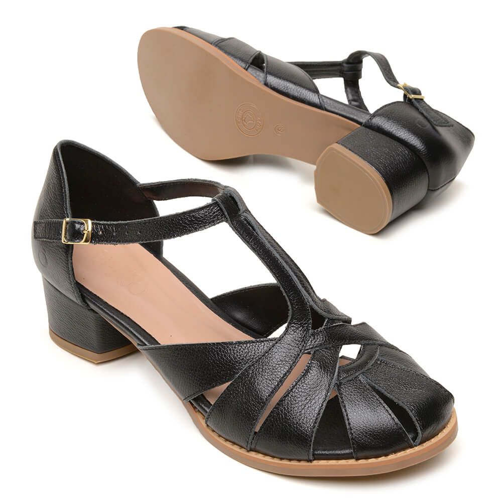 Sapato Feminino Boneca BROMÉLIA - Preto - 601.54