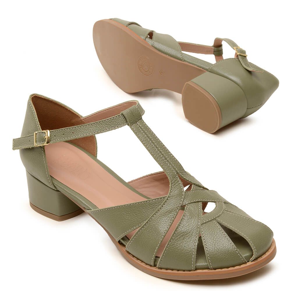Sapato Feminino Boneca BROMÉLIA - Sálvia - 601.54 