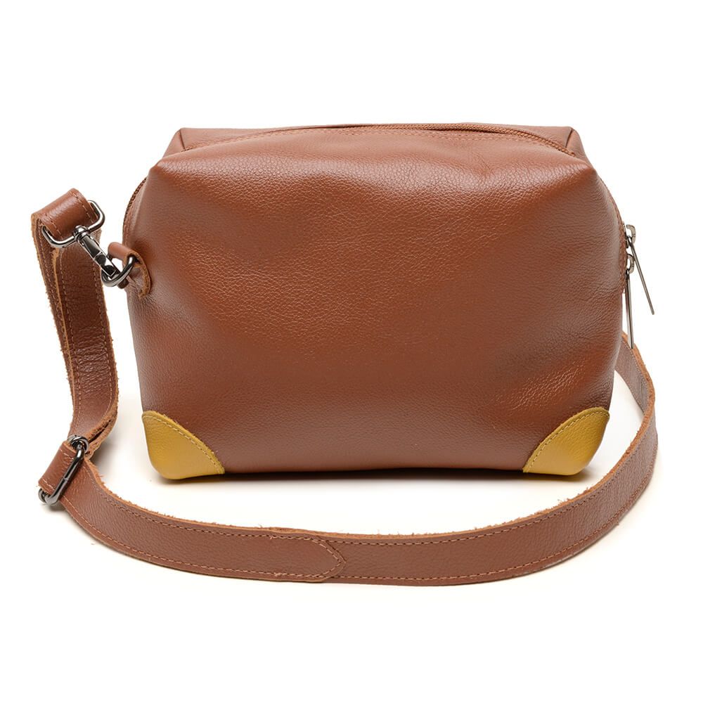 Bolsa RetrÔ - ADORAR - Chocolate E Mostarda