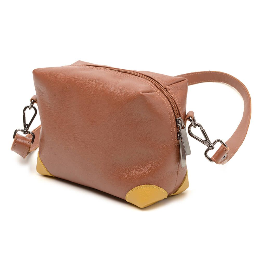 Bolsa RetrÔ - ADORAR - Chocolate E Mostarda
