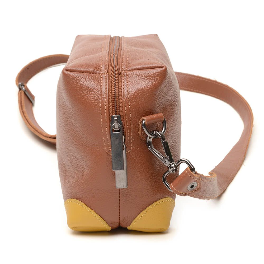Bolsa RetrÔ - ADORAR - Chocolate E Mostarda