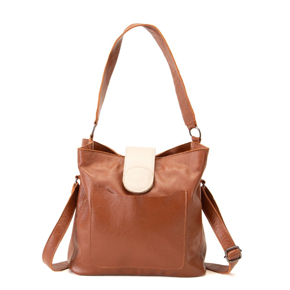 Bolsa RetrÔ - Chocolate e Off White - VERBENA 