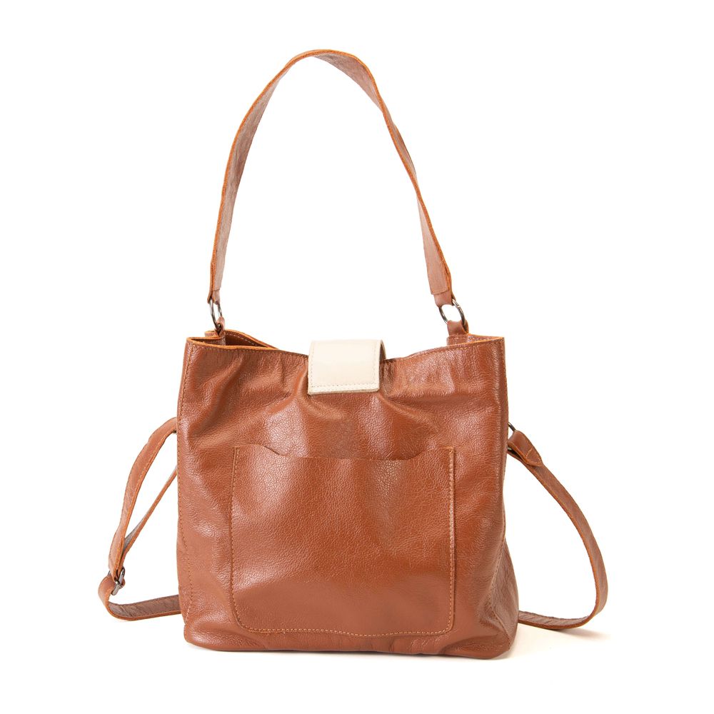 Bolsa RetrÔ - Chocolate e Off White - VERBENA 