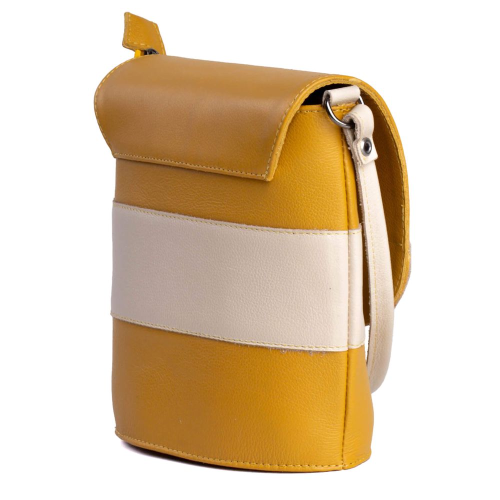 Bolsa RetrÔ - LEVEZA - Mostarda E Off White