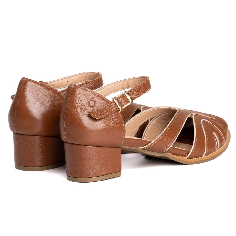 Sandália Peep Toe - POÉTICA - Chocolate - 601.55